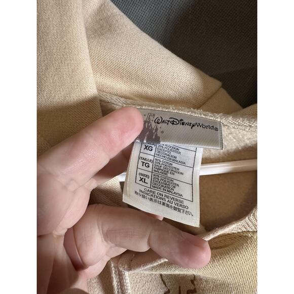 Disney Mickey Mouse Hoodie Womens XL Beige Walt Disney World Graphic Sweatshirt - Picture 4 of 6